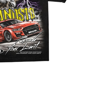 Camiseta Formal Negra para Hombre, Manga Corta, Diseño de Águila Serigrafiado, Cuello Alto, Corte Regular, 100% Algodón, Tejido de Punto - Product Image 3