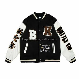 Best Quality <b>Men</b> Varsity <b>Jacket</b> Manufacturer <b>White</b> Leather Sleeves Chenille Patches Varsity <b>Jacket</b> With Embroidery Logo - Product Image 6