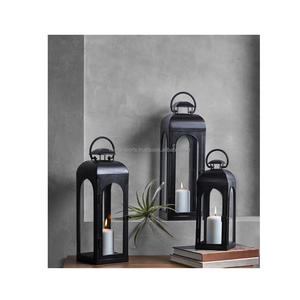 Farol de metal rústico hecho a mano con portavelas de vidrio para decoración del hogar, patio, jardín o balcón. - Product Image 2