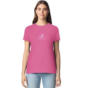 Camiseta Básica de Algodón para Mujer, Manga Corta, Cuello Redondo, Informal, Suave, Cómoda, Transpirable, para Uso Diario, Moda Urbana - Product Image 1