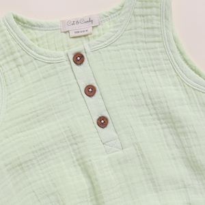 Premium Quality Organic <b>Muslin</b> Pistachio for Cream Bubble Romper Exquisite <b>Baby</b> Clothing - Product Image 3