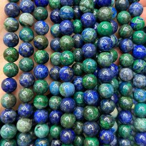 Perles rondes lisses en lapis-lazuli vert naturel, perles de lapis-lazuli en vrac pour la fabrication de bijoux, fournisseur de pierres précieuses en gros - Product Image 6