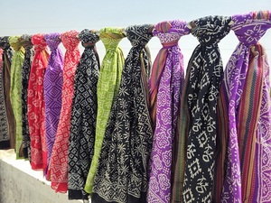 Authentic Handmade Block Print Cotton Pareo Sarong Floral Scarf, Stole & Dupatta Soft, Lightweight, Eco-Friendly - Product Image 3