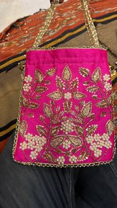 Stylish Woman Handbag For Party <b>Potli</b> Hand <b>Bag</b> Designer Handcrafted <b>Potli</b> <b>Bag</b> Petals Design Stylish <b>Potli</b> <b>Bags</b> For Women - Product Image 1