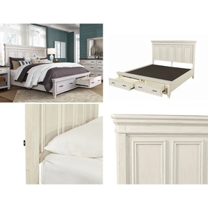 Modern Farmhouse Bedroom Set <b>with</b> <b>Storage</b> <b>Queen</b> Size Wooden <b>Bed</b> Dresser and Nightstand Traditional Style Home Furniture - Product Image 4