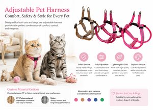 Arnés para Mascotas de la Serie Gato, Disponible en Vietnam, Hecho de Nailon, Nuevo, Ligero y Suave, con Bordado de Gato, OEM y ODM - Product Image 4