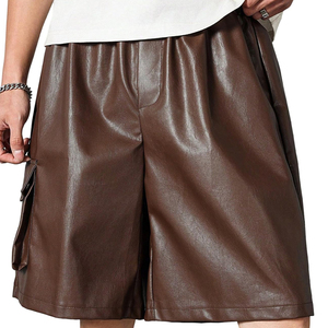 Pantalones Cortos de Cuero de Primera Calidad, Producto Profesional, Ropa Urbana, Logotipo Personalizado, Último Diseño de Moda, Pantalones Cortos de Cuero para Hombre - Product Image 1
