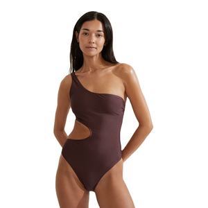 Venta al por mayor: Top de mujer sexy de un solo hombro, diseño personalizado, liso, de material acanalado elástico, ajuste ceñido, control de abdomen, ¡el más vendido! - Product Image 5