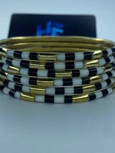 Premium Handcrafted Brass <b>Resin</b> Bangles with Channel Set Inlay-Ethnic Style Women's Party Jewelry From Handforge Global Impex - Product Image 1