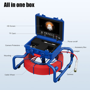 Caméra d'inspection de canalisation 50M avec écran IPS 9 pouces 1080P, localisateur 512Hz, compteur de mètres, auto-nivelante, DVR et tige en fibre de verre de 7mm - Product Image 6