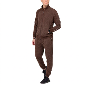 Custom Logo Winter Skinny 100% Cotton Lightweight Tracksuit Casual Breathable Anti-Bacterial <b>Hoodie</b> and Jogger Set for Men - Product Image 4
