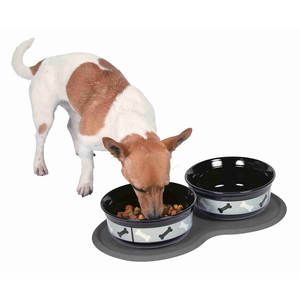 Sous-plat antidérapant en caoutchouc 45 x 25 cm gris foncé pour gamelles et mangeoires pour animaux - Product Image 2