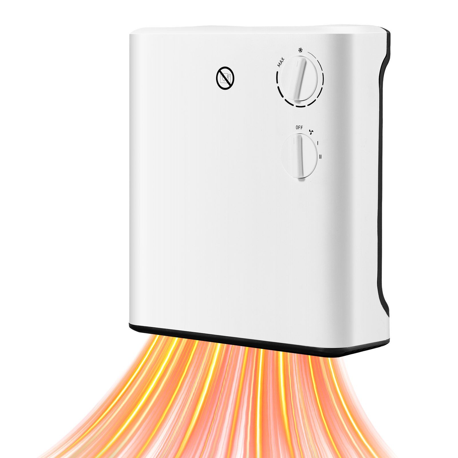 1500W Smart Electric Wall Mounted Heater Portable Design with Anti-Tipping 3 Modes and Knob Adjustment