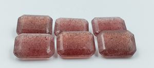 Quartz rouge naturel, taille radiant, facetté, 18*13 mm, 100% PIERRE PRÉCIEUSE NATURELLE, pour la création de bijoux, prix de gros. - Product Image 3