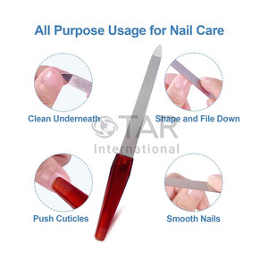 Lime à ongles en métal, lime à ongles pour ongles naturels, pointe pointue, poignée antidérapante, lime à ongles durable à grain diamant et saphir - Product Image 4