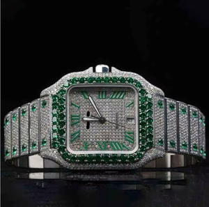 Montre en quartz Moissanite de haute qualité pour homme, style moderne léger avec pierres étincelantes, idéale pour le bureau et les occasions décontractées - Product Image 2
