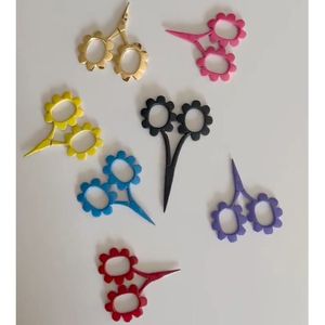 Tiny Blue Flower Embroidery Scissors Stainless Steel Right-Handed <b>Thinning</b> with Short Handle - Product Image 6