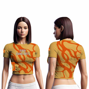Camisetas Cortas Modernas para Mujer, Camisetas Cortas de la Mejor Calidad Hechas de Poliéster y Algodón - Product Image 3