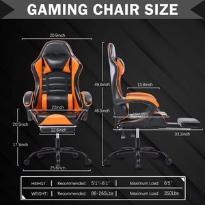 Ergonomic PU Leather Gaming Chair with Adjustable Height Wheels for Office Desk or Video Game Play - Product Image 3