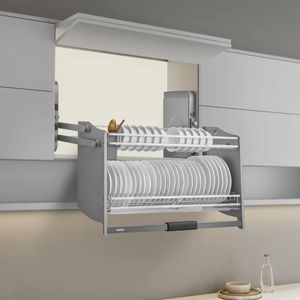 JY Project Customized Wood MDF Kitchen <b>Cabinet</b> Modern Design RTA <b>Wall</b> <b>Mounted</b> Luxury Doors Pull Down Organizer Vietnam - Product Image 5