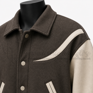 Chaqueta Bomber Varsity Premium Estilo Universitario, Diseño Color Block Vintage de Béisbol, Mezcla de Lana, Estilo Casual Urbano, Resistente al Viento - Product Image 6