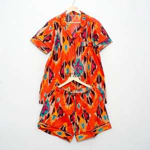 Conjunto de Pijama para Mujer, Suave y Cómodo, de Algodón, Manga Corta, Estampado Floral, Transpirable, de Secado Rápido, Ligero, para Primavera/Verano - Product Image 6