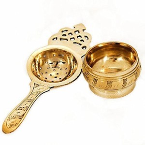 Ensemble de passoires et bols en laiton avec poignée, passoire de cuisine et ensemble de bols de service décoratifs traditionnels en métal - Product Image 5