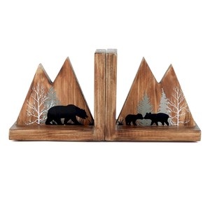 Mahogany wooden <b>bookends</b> and desk organizers OEM Custom Wholesale | Aqdus Saleem India - Product Image 2