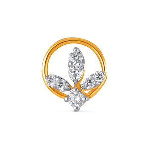 GLEAMORA ENTERPRISE Flower Shape Brilliant Cut Lab Grown Diamond Certified <b>Nose</b> Pin 18K <b>Gold</b> Plated Luxury <b>Stud</b> Women's Everyday - Product Image 1