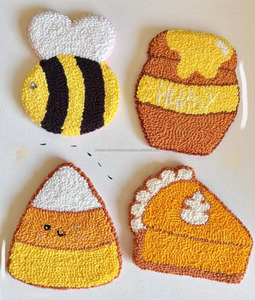 Posavasos de aguja perforada hechos a mano Patrón de abejas lindas Taza artesanal Posavasos Regalos promocionales Esteras y almohadillas hechas a mano - Product Image 1