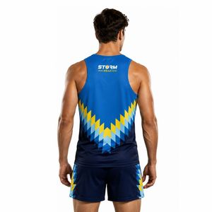 Maillot de course sans manches personnalisé pour hommes, avec impression de logo, pour clubs universitaires, compétitions sportives et de course sur piste et terrain - Product Image 5