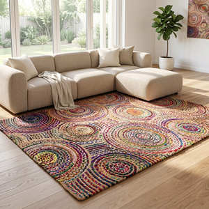 90 × 150 cm Colourful Braided Chindi Accent Rug for Reading Corner & Kids Room - Product Image 2