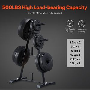 Standard 1-Inch <b>Weight</b> Plate <b>Tree</b> with 500 Lbs Load Capacity Bench and Rack Frame for <b>Weight</b> Plates - Product Image 2