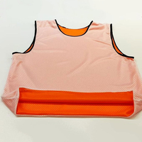 Chaleco de Entrenamiento Reversible de Malla, Blanco y Naranja, Transpirable, para Práctica Deportiva