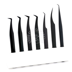 Salon Quality Fiber Tip <b>Lash</b> Tweezer Stainless Steel 90 Degree Boot Eyelash Tweezer Volume Fan Tools <b>Lash</b> Extension Tweezers <b>Kit</b> - Product Image 2