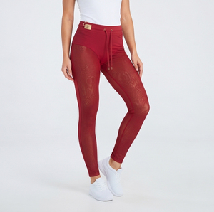 Leggings de malla transparente con cordón en la cintura para mujer, pantalones largos transpirables 100% poliéster, pantalones transparentes para dama - Product Image 5