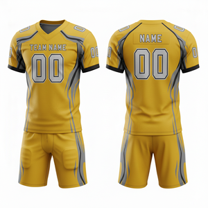 Conjunto Personalizable de Uniforme de Fútbol Americano con Camiseta y Pantalones Cortos con Posición para Logotipo Frontal - Product Image 4