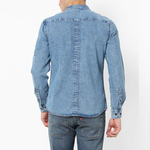 Nouvelle chemise en jean pour homme avec logo personnalisé, tenue décontractée tendance, vente en ligne, fabriquée au Pakistan, chemises en jean pour homme - Product Image 3