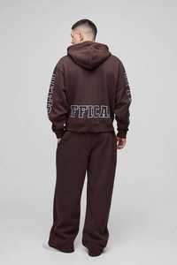 Hoodies Homme Personnalisés sur Mesure, Meilleures Ventes, Coupe Oversize Boxy, Entièrement Zippés, en Mélange de Coton, Couleur Chocolat - Product Image 4