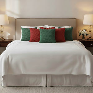 SOGA 6PC 45cm Diamond Knit Pillow Covers <b>Set</b> 3 Classic Red and 3 Forest Green for Living Room <b>Sofas</b> - Product Image 5