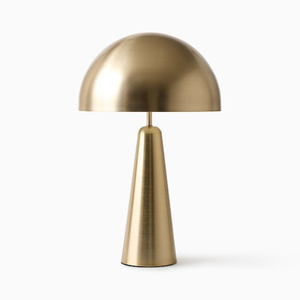 Contemporary Metal Table Lamp With Gold Textured Base White Fabric Drum Shade For Living Room Decor Handmade Table Lamps - Product Image 2