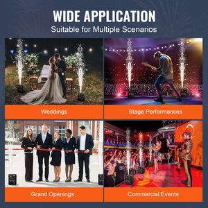 ระบบ DMX แบบพกพาขั้นสูง เครื่องพ่นประกายไฟเย็น 500W ปรับความสูงได้ 6.6-13 ฟุต พร้อมตัวควบคุมดอกไม้ไฟ จอ LED ไฟเวที - Product Image 6