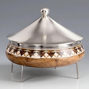 Casserole en acier inoxydable poli brillant argenté, avec couvercle en verre trempé, écologique et alimentaire, diamètre 24 cm - Product Image 1