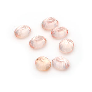 Saphirs ovales de laboratoire Peach, pierres précieuses synthétiques de 2 mm à 20 mm, couleur blush clair, pour la fabrication de bijoux et les créations sur mesure - Product Image 3