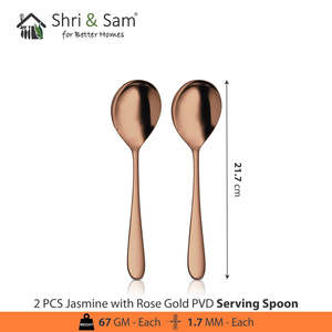 Juego de cubiertos de acero inoxidable Jasmine con revestimiento de PVD de oro rosa Cuchillos de cena elegantes - Product Image 4