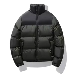 Vestes en duvet et coton pour hommes sur mesure OEM, style court, manteau d'hiver à capuche, veste matelassée imperméable à fermeture éclair pour hommes - Product Image 3