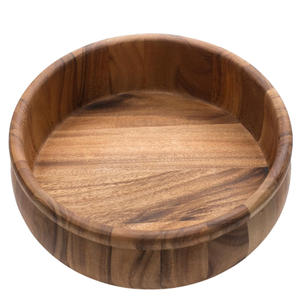 Saladier en bois d'acacia naturel écologique pour mélanger les aliments de service de table, cuisine, table à manger, décor ou présentoir de fruits - Product Image 1