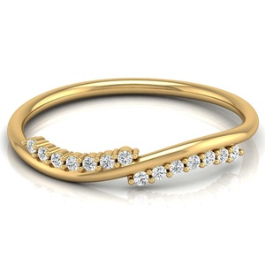 Blanco amarillo oro rosa media banda VVS diamante piedras preciosas naturales anillo ajustable para niñas y mujeres último anillo joyería elegante - Product Image 1
