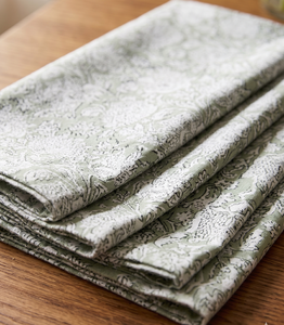 Serviette en tissu imprimé au bloc, motif floral, de luxe, pour décoration de table de mariage, cadeau de pendaison de crémaillère, réutilisable, 100% coton, vente en gros - Product Image 3