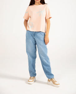 Camisetas de Verano de Alta Calidad al por Mayor, 220 g/m², Hombros Caídos, 100% Algodón Pesado para Mujer - Product Image 2